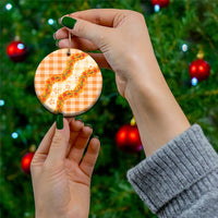 Orange Hawaii Palaka Ceramic Ornament Hawaiian Ilima Lei