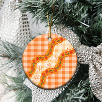 Orange Hawaii Palaka Ceramic Ornament Hawaiian Ilima Lei