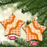 Orange Hawaii Palaka Ceramic Ornament Hawaiian Ilima Lei