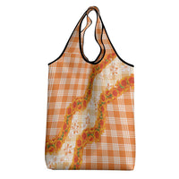 Orange Hawaii Palaka Grocery Bag Hawaiian Ilima Lei