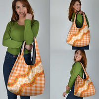 Orange Hawaii Palaka Grocery Bag Hawaiian Ilima Lei
