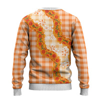 Orange Hawaii Palaka Ugly Christmas Sweater Hawaiian Ilima Lei