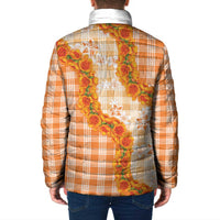 Orange Hawaii Palaka Padded Jacket Hawaiian Ilima Lei