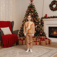 Orange Hawaii Palaka Christmas Pajama Set Hawaiian Ilima Lei