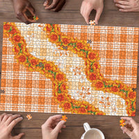 Orange Hawaii Palaka Puzzle Hawaiian Ilima Lei