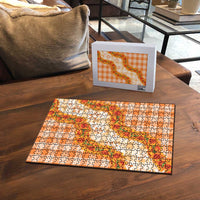Orange Hawaii Palaka Puzzle Hawaiian Ilima Lei