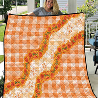 Orange Hawaii Palaka Quilt Hawaiian Ilima Lei