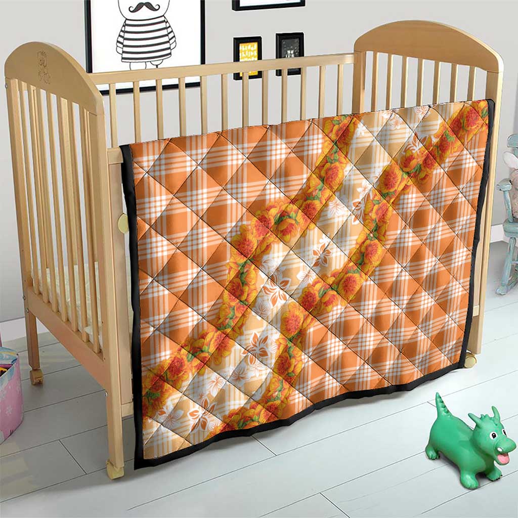 Orange Hawaii Palaka Quilt Hawaiian Ilima Lei