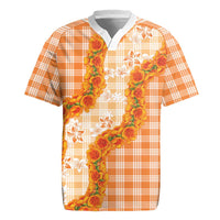 Orange Hawaii Palaka Rugby Jersey Hawaiian Ilima Lei