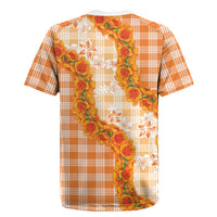 Orange Hawaii Palaka Rugby Jersey Hawaiian Ilima Lei