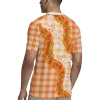 Orange Hawaii Palaka Rugby Jersey Hawaiian Ilima Lei