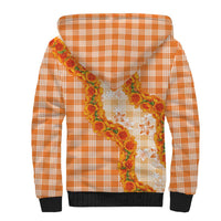 Orange Hawaii Palaka Sherpa Hoodie Hawaiian Ilima Lei
