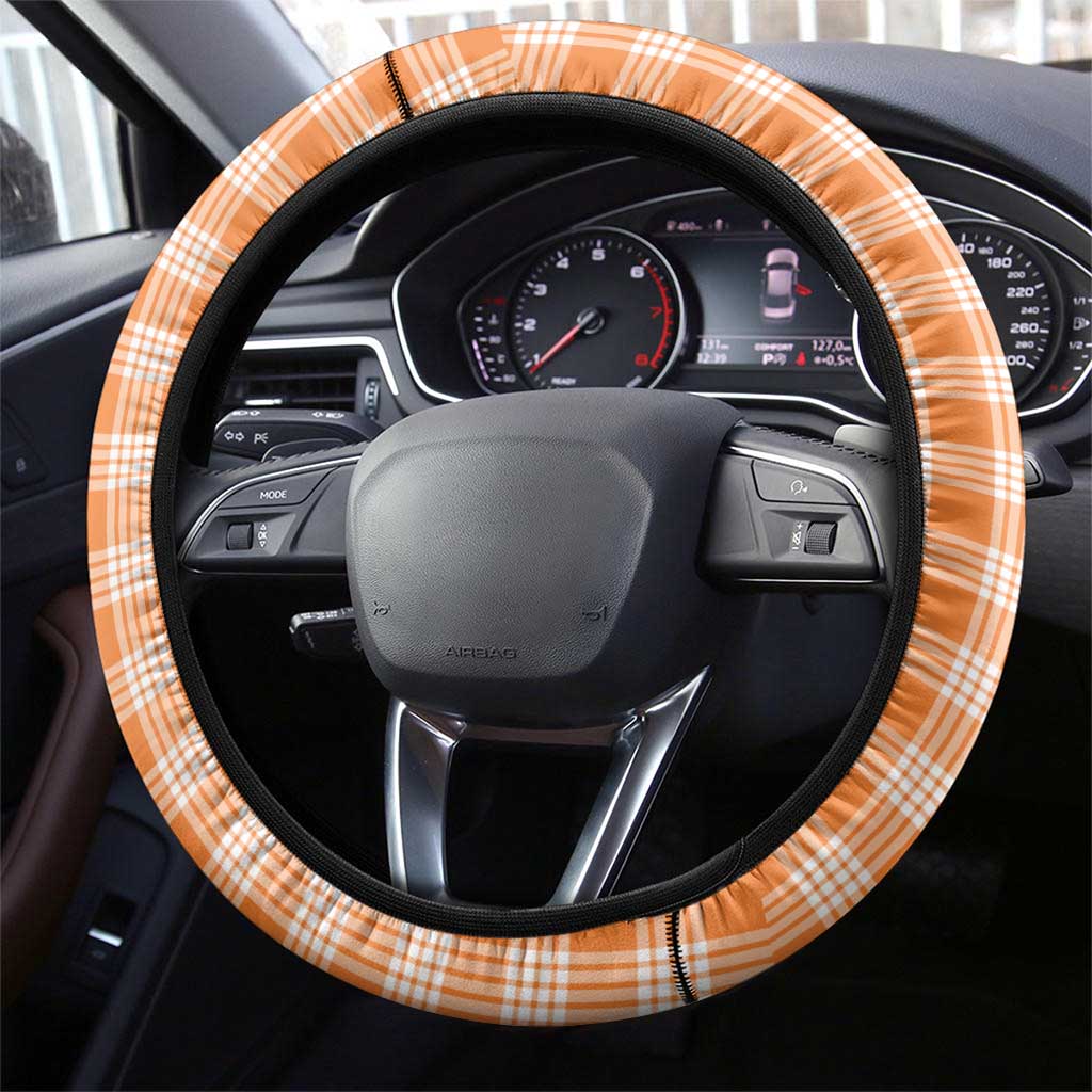 Orange Hawaii Palaka Steering Wheel Cover Hawaiian Ilima Lei