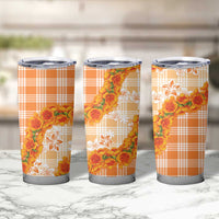 Orange Hawaii Palaka Tumbler Cup Hawaiian Ilima Lei