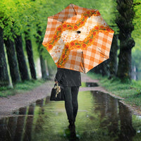 Orange Hawaii Palaka Umbrella Hawaiian Ilima Lei