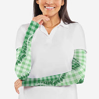 Green Hawaii Palaka Arm Sleeves Hawaiian Pikake Lei
