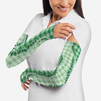Green Hawaii Palaka Arm Sleeves Hawaiian Pikake Lei