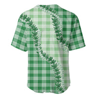 Green Hawaii Palaka Baseball Jersey Hawaiian Pikake Lei