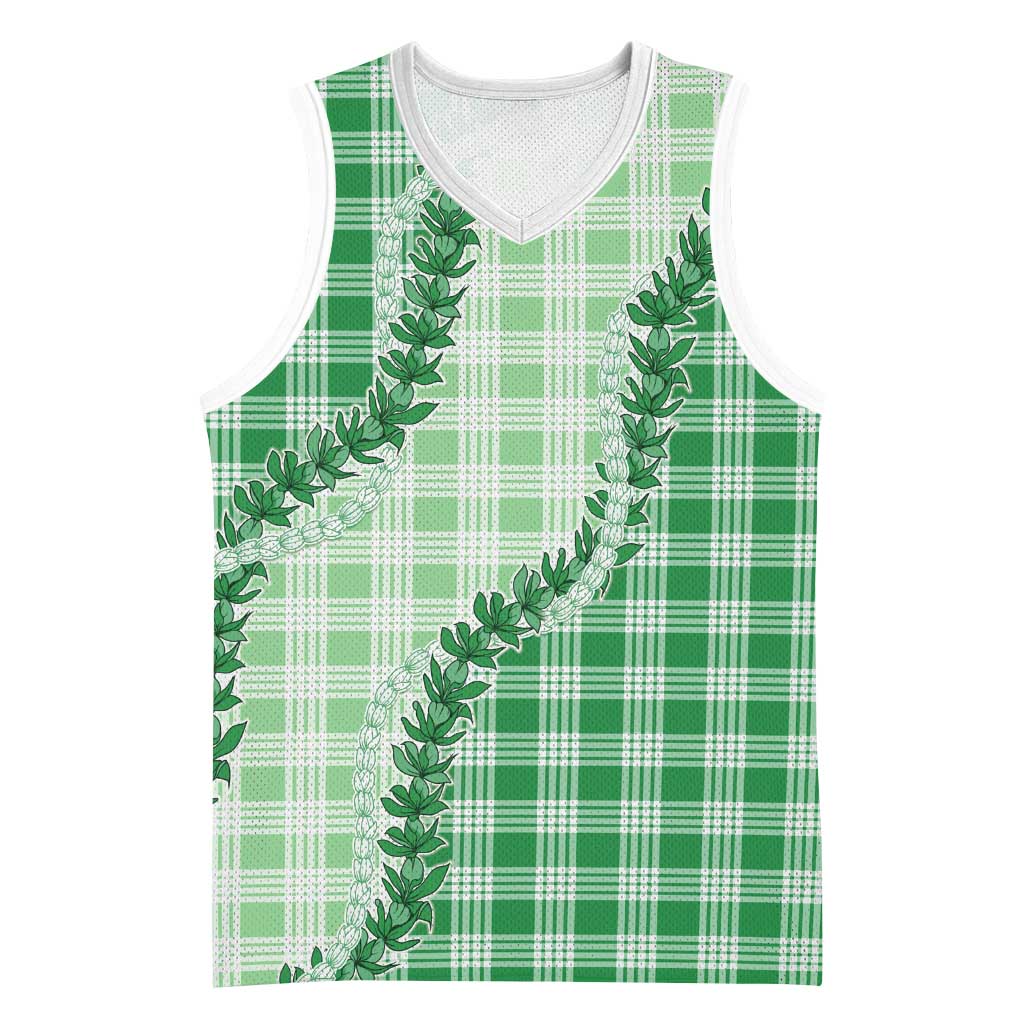 Green Hawaii Palaka Basketball Jersey Hawaiian Pikake Lei LT05 Unisex Green - Polynesian Pride