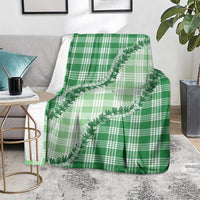 Green Hawaii Palaka Blanket Hawaiian Pikake Lei