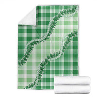 Green Hawaii Palaka Blanket Hawaiian Pikake Lei