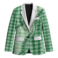 Green Hawaii Palaka Blazer Hawaiian Pikake Lei