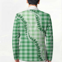 Green Hawaii Palaka Blazer Hawaiian Pikake Lei