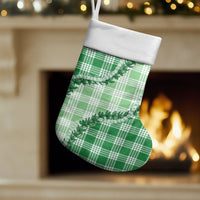 Green Hawaii Palaka Christmas Stocking Hawaiian Pikake Lei