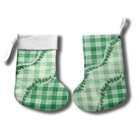 Green Hawaii Palaka Christmas Stocking Hawaiian Pikake Lei