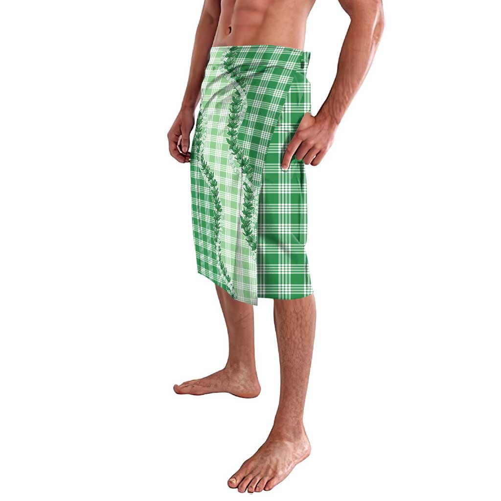 Green Hawaii Palaka Lavalava Hawaiian Pikake Lei