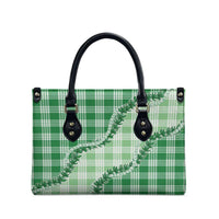 Green Hawaii Palaka Leather Bag Hawaiian Pikake Lei