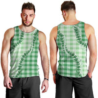 Green Hawaii Palaka Men Tank Top Hawaiian Pikake Lei