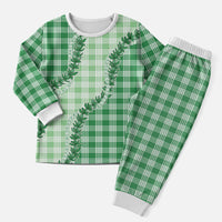 Green Hawaii Palaka Christmas Pajama Set Hawaiian Pikake Lei LT05 Men Green - Polynesian Pride
