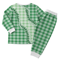 Green Hawaii Palaka Christmas Pajama Set Hawaiian Pikake Lei LT05 - Polynesian Pride
