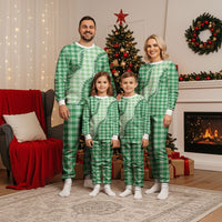 Green Hawaii Palaka Christmas Pajama Set Hawaiian Pikake Lei LT05 - Polynesian Pride