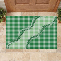 Green Hawaii Palaka Rubber Doormat Hawaiian Pikake Lei