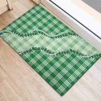 Green Hawaii Palaka Rubber Doormat Hawaiian Pikake Lei
