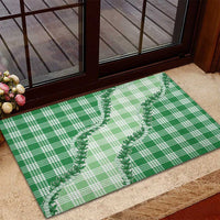Green Hawaii Palaka Rubber Doormat Hawaiian Pikake Lei