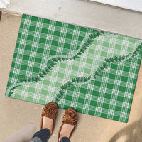 Green Hawaii Palaka Rubber Doormat Hawaiian Pikake Lei