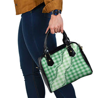 Green Hawaii Palaka Shoulder Handbag Hawaiian Pikake Lei