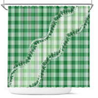 Green Hawaii Palaka Shower Curtain Hawaiian Pikake Lei