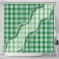 Green Hawaii Palaka Shower Curtain Hawaiian Pikake Lei