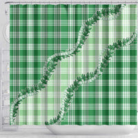 Green Hawaii Palaka Shower Curtain Hawaiian Pikake Lei