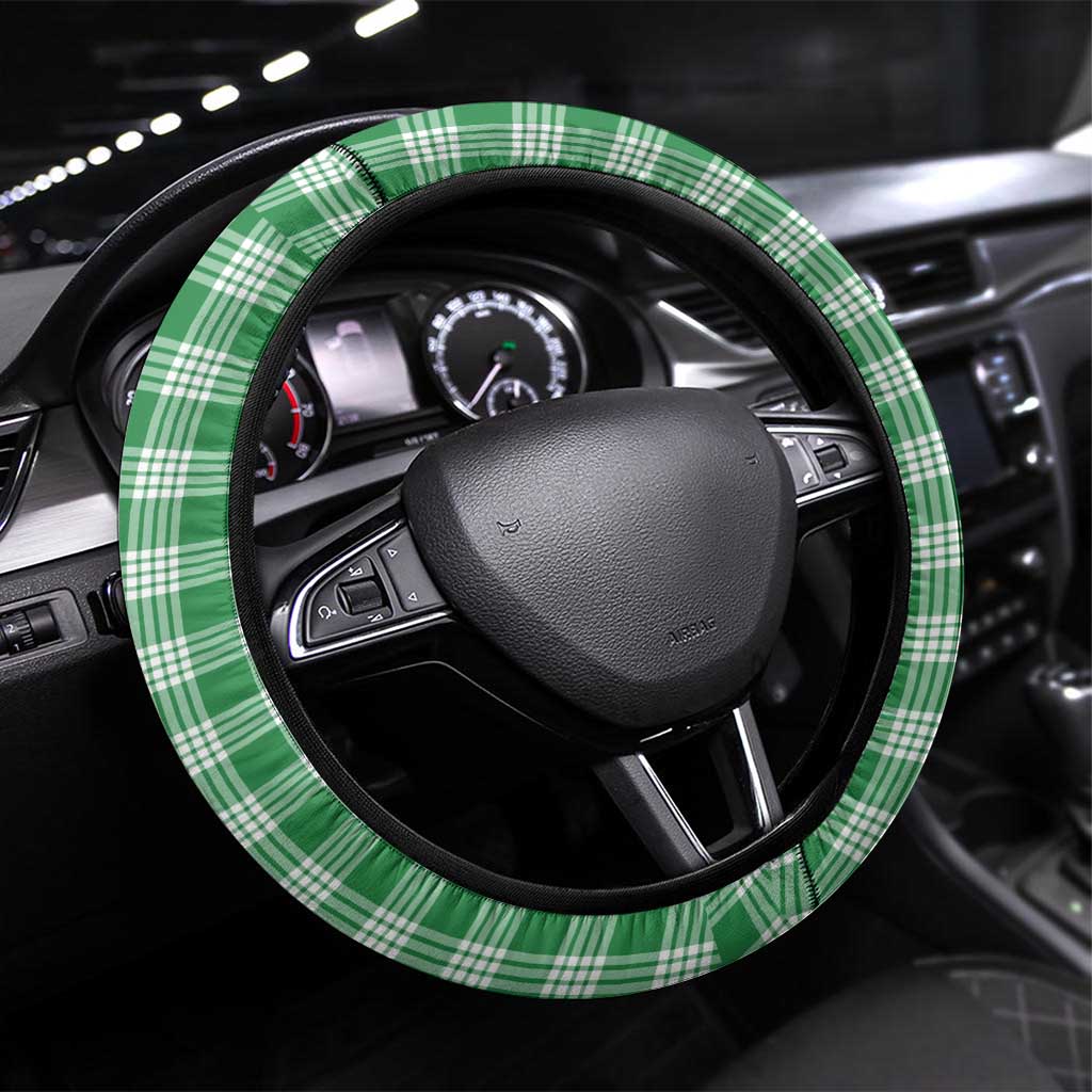Green Hawaii Palaka Steering Wheel Cover Hawaiian Pikake Lei LT05 Universal Fit Green - Polynesian Pride