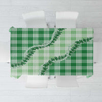 Green Hawaii Palaka Tablecloth Hawaiian Pikake Lei