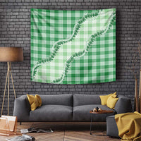 Green Hawaii Palaka Tapestry Hawaiian Pikake Lei