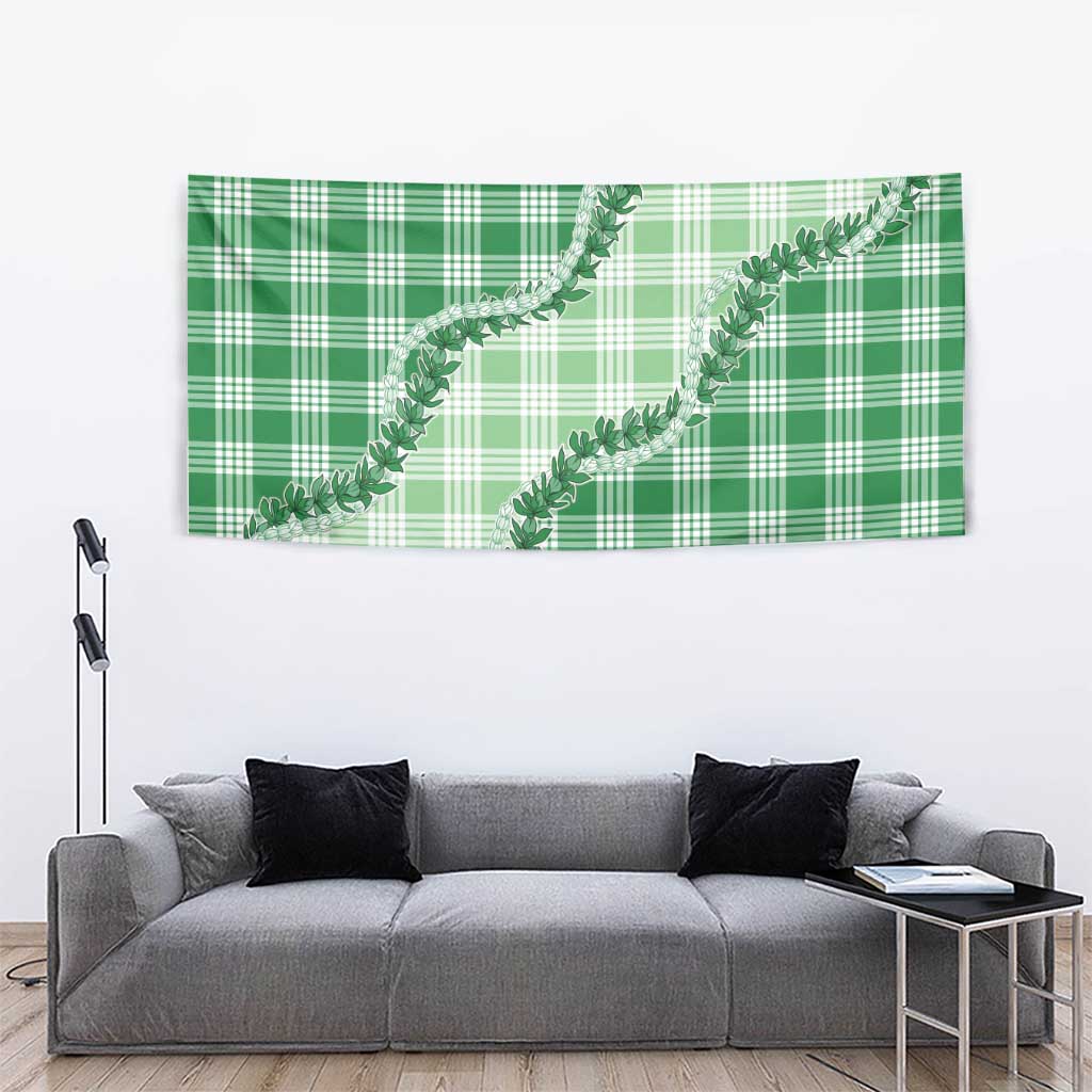 Green Hawaii Palaka Tapestry Hawaiian Pikake Lei