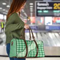 Green Hawaii Palaka Travel Bag Hawaiian Pikake Lei LT05 - Polynesian Pride