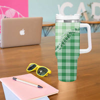 Green Hawaii Palaka Tumbler With Handle Hawaiian Pikake Lei