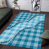 Blue Hawaii Palaka Area Rug Hawaiian Pikake Lei